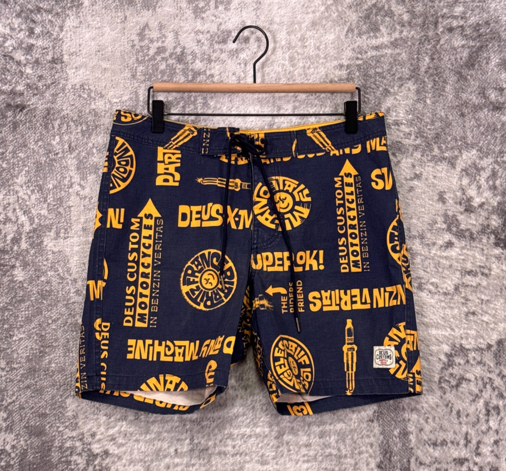 Deus Ex Machina Board Shorts 32 Mens Patterned Print Swim